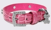 Pink leather Bling Collar