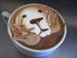 puppy coffee art