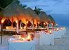 candle lit dinner on the beach