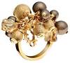 Cilded Metal Dior Flowery Ring