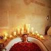 relaxing rose bath