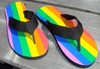 Gay pride slippers.