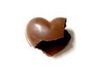 a broken chocolate heart
