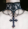 black goth choker with cross