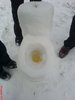 snowy toilet