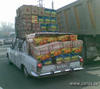 a truck full of apples