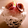 lacy cupcake wih rose