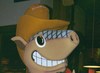 an armadillo in a cowboy hat. 