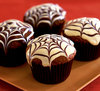 spiderweb choco cupcakes