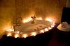 a romantic candlelit bubble bath