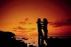 romantic sunset together
