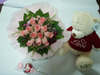 12stalks roses w bear by Penn ng