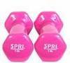 a pair of pink dumbbells