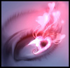 Pink hearts eye