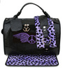 purple lepord print pet carrier